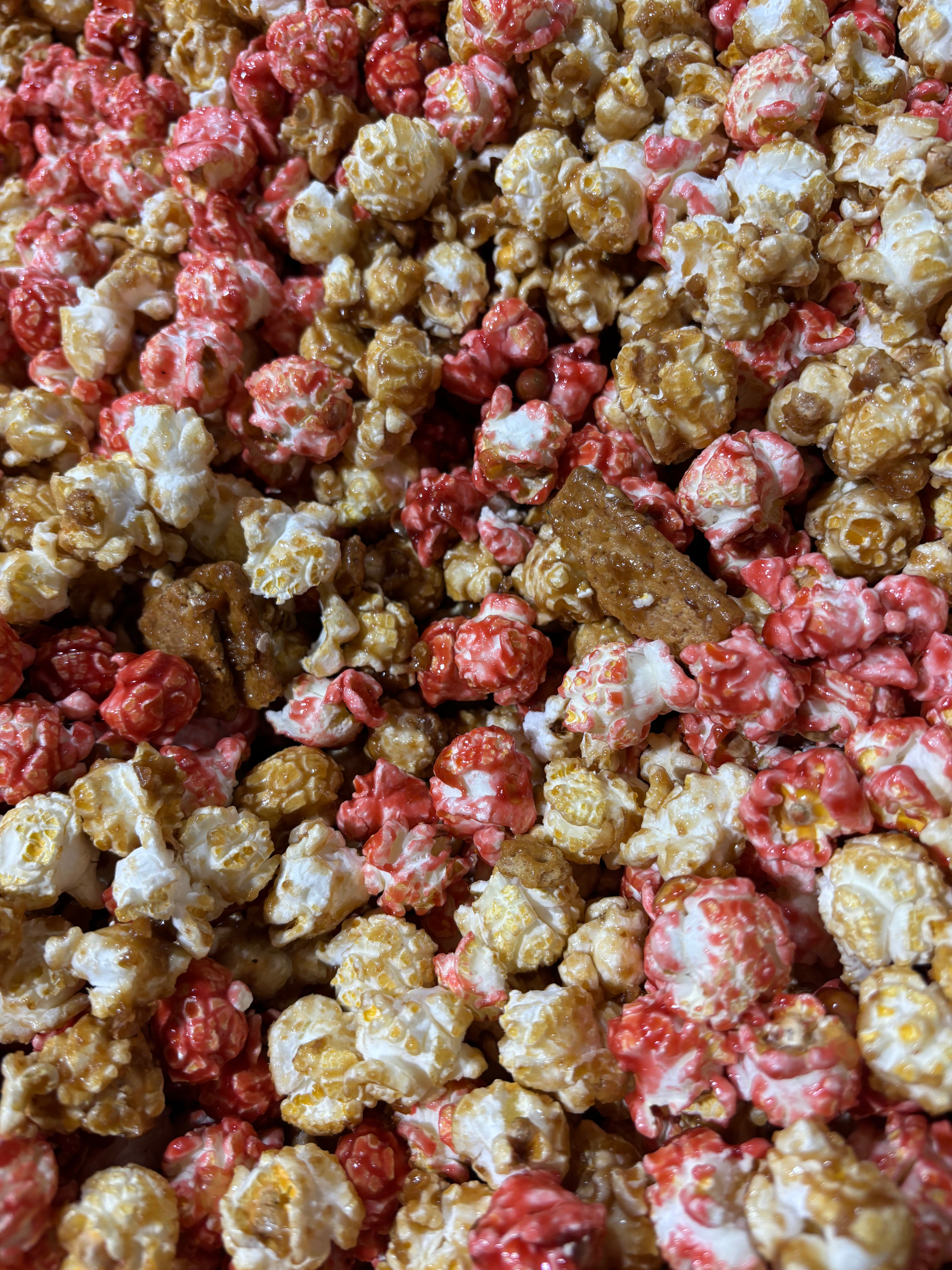 Caramel Strawberry Cheesecake Popcorn