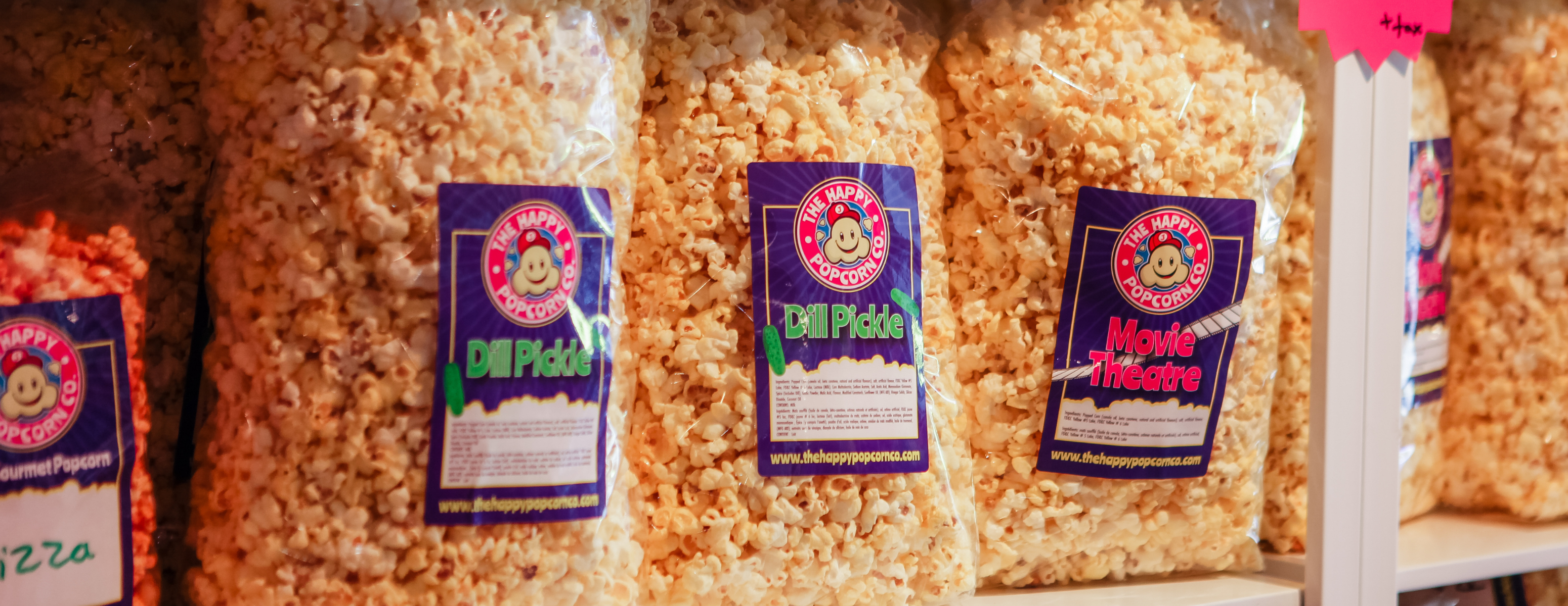 Gourmet popcorn made and sold by The Happy Popcorn Co.